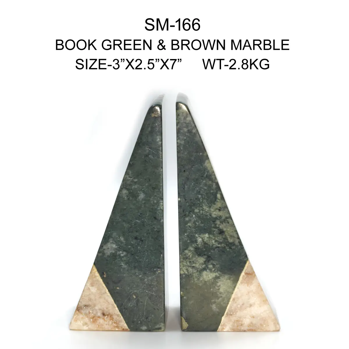 BOOK END GREEN & BROWN MARBLE